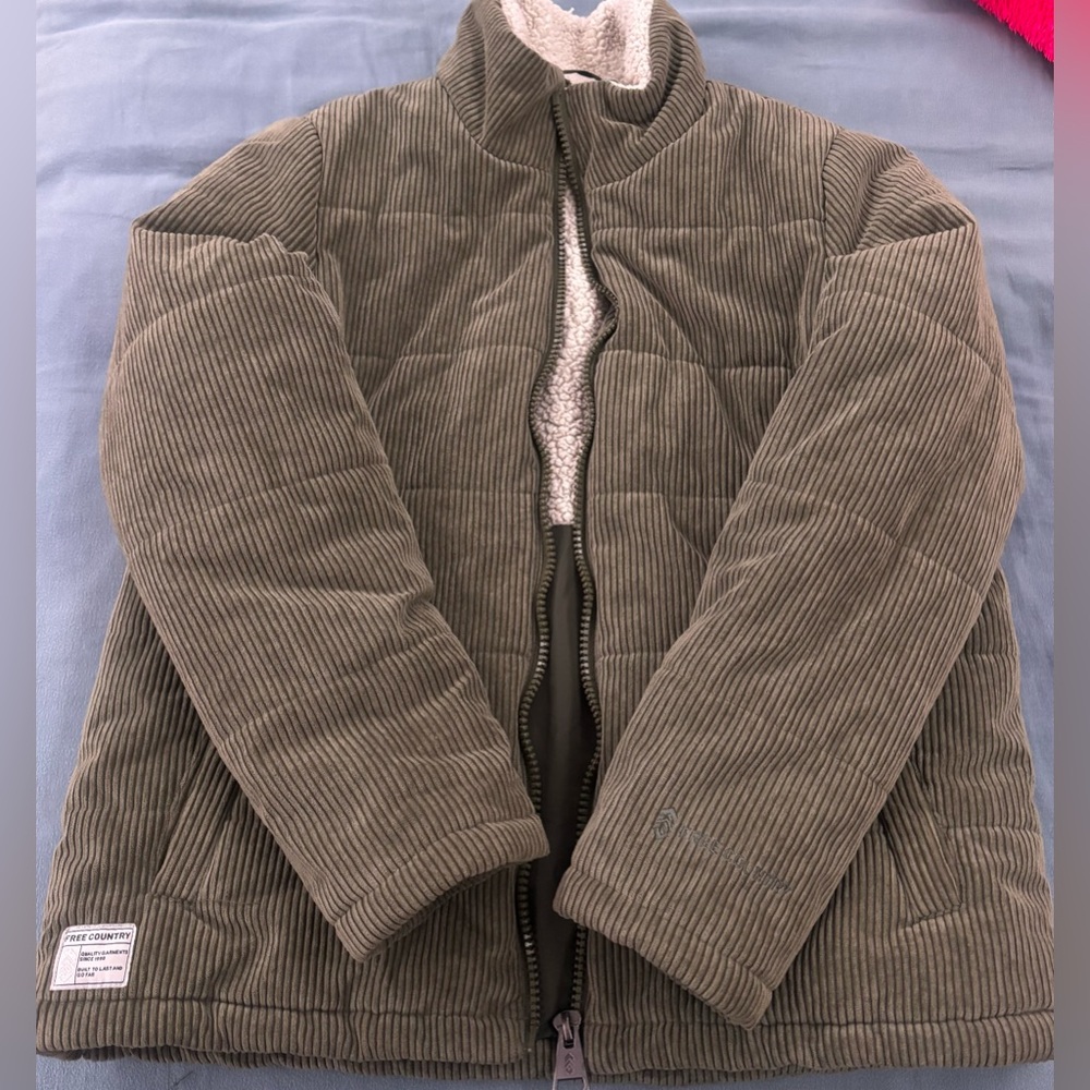 Free Country Green Corduroy Jacket with Soft Lining